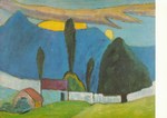 Münter Gabriele; Landschaft mit weißer Mauer