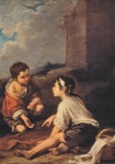 Murillo Bartolomé Esteban; Würfelspielende Knaben (Ausschnitt) , um 1670/75