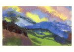 Nolde Emil; Berglanschaft (hellgrün, blau) , Schweiz 1948