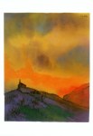 Nolde Emil; Kapelle in den Bergen (Abendhimmel) , 1938/45