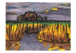 Nolde Emil; Landschaft mit Haus und Schilf (Utenwarf)