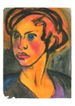 Nolde Emil; Mädchenkopf (rotbraunes Haar)