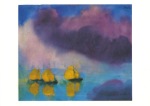 Nolde Emil; Meer und drei gelbe Segler , 1946