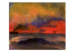 Nolde Emil; Meer mit rotem Himmel , 1946