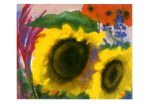 Nolde Emil; Sonneblumen, Mohn und Rittersporn