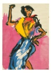 Nolde Emil; Tänzerin (blauweißer Rock) , 1921