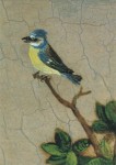 Oberrheinischer Meister; Paradiesgärtlein, Detail: Blaumeise , ca. 1400/1420