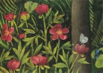 Oberrheinischer Meister; Paradiesgärtlein, Detail: Päonie , ca. 1400 / 1420