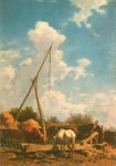 Pettenkofen August von; Ungarische Pferdetränke , um 1865
