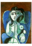 Picasso Pablo; Frau in blauem Sessel (Jacqueline) , 1960