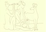 Picasso Pablo; Musizierender Faun, Nymphe und Ziege , 1946