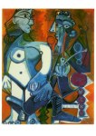 Picasso Pablo; Stehender Akt und sitzender Mann mit Pfeife