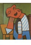 Picasso Pablo; Am Tisch sitzender Fischer , 1946