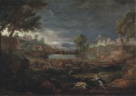 Poussin Nicolas; Gewitterlandschaft mit Pyramus und Thisbe , 1651