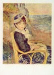 Renoir Pierre-Auguste; Dame im Rattanstuhl vor der Steilküste
