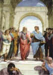 Raphael (Raffaele Santi); Platon und Aristoteles - Ausschnitt aus: "Schule von Athen"
