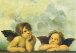 Raphael (Raffaele Santi); Zwei Engel - Ausschnitt aus: "Die Sixtinische Madonna" , um 1512/13