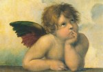 Raphael (Raffaele Santi); Engel (Ausschnitt aus "Sixtinische Madonna") , um 1512/13
