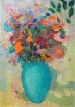 Redon Odilon; Blumen in einer türkisen Vase , um 1912