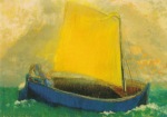 Redon Odilon; The Mystical Boat , around 1900