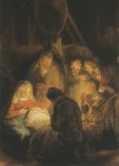 Rembrandt Harmensz. van Rijn; Anbetung der Hirten, Ausschnitt , 1646