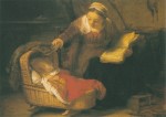 Rembrandt Harmensz. van Rijn; Heilige Familie (Ausschnitt) , 1645