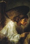Rembrandt Harmensz. van Rijn; St.Joseph's Traum (Ausschnitt) , um 1650