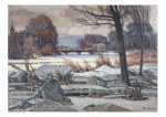 Riess Paul; Winter a.d.Mulde mit Blick zu d.Muldbrückenhäusern