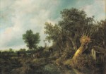 Ruisdael Jacob van; Landschaft mit Hütte , 1646