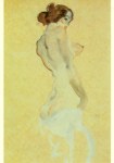 Schiele Egon; Akt mit weißem Tuch , 1912