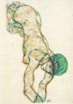 Schiele Egon; Frauenakt mit grüner Haube , 1914