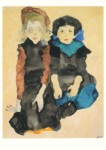 Schiele Egon; Zwei kauernde Mädchen , 1911