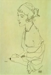 Schiele Egon; Mädchenbildnis (von Schiele bezeichnet "Poldi")