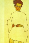 Schiele Egon; Selbstdarstellung im Hemd - 1910