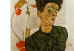 Schiele Egon; Selbstbildnis mit Judenkirschen , 1912