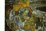 Schiele Egon; Der Häuserbogen, "Inselstadt" - 1915