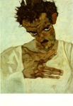 Schiele Egon; Selbstbildnis mit gesenktem Kopf , 1912