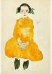 Schiele Egon; Mädchen in gelbem Kleid , 1911