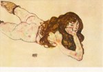 Schiele Egon; Liegender weiblicher Akt , 1917