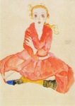 Schiele Egon; Sitzendes Mädchen , 1911