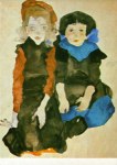 Schiele Egon; Zwei Mädchen , 1911