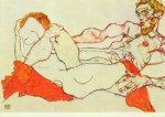 Schiele Egon; Verschränkt liegendes Paar , 1913