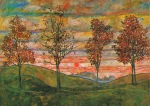 Schiele Egon; Vier Bäume , 1917