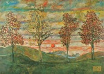 Schiele Egon; Vier Bäume , 1917