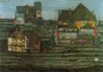 Schiele Egon; Vorstadt , 1914