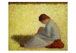 Seurat Georges; Bäuerin, im Gras sitzend , 1883