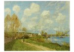 Sisley Alfred; Sommerlandschaft bei Bougival , 1876