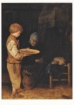 TerBorch Gerard; Alte Frau und Knabe bei einem bescheidenem Mahl , 19