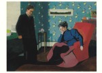 Vallotton Felix; Intérieur mit rotem Sessel und Figuren , 1899