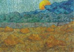 Gogh Vincent van - van Gogh; Abendlandschaft bei Mondaufgang , 1889